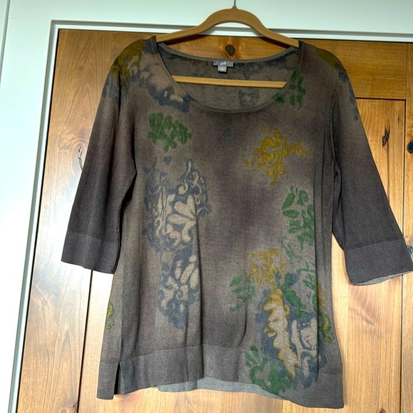 J. Jill Sweaters - J.Jill silk/Cashmere blend sweater Womens L lightweight Boho Artsy Art to wear